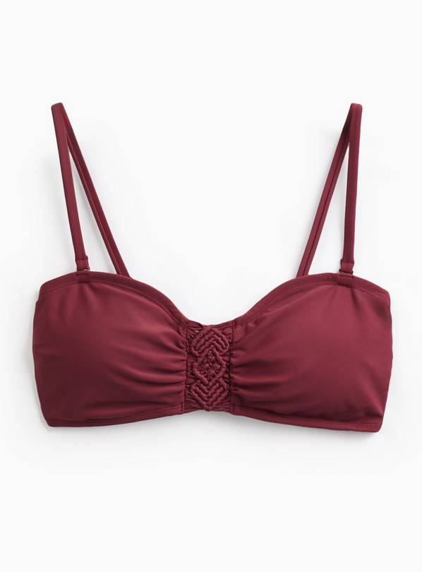 Berry Red Macrame Bandeau Bikini Top 12